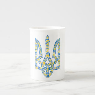 Tasse En Porcelaine trident de l'emblème national ukrainien tryzub eth