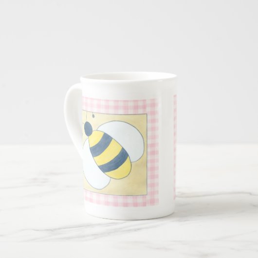 Tasse En Porcelaine Trio d'abeilles aux fleurs (Devant gauche)