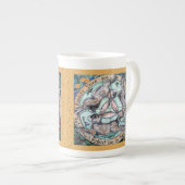 Tasse En Porcelaine Trois Hares Lapin Quatre Saisons Or Whimsical (Devant droit)