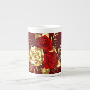 Tasse En Porcelaine Trois Roses de bijoux