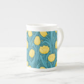 Tasse En Porcelaine Tulipes en bleu et jaune (Devant droit)