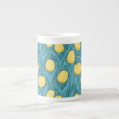 Tasse En Porcelaine Tulipes en bleu et jaune (Devant)