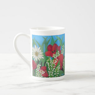 Tasse En Porcelaine Tulipes et marguerites