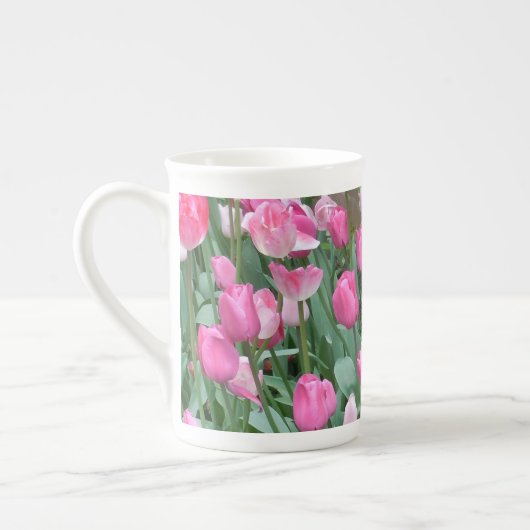 Tasse En Porcelaine Tulipes roses (Gauche)