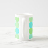 Tasse En Porcelaine Turquoise Bleu Vert & Cercles Orange Monogramme (Dos)
