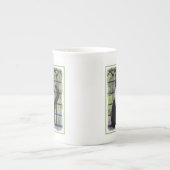 Tasse En Porcelaine Tuxedo Chat dans la peinture de fenêtre Art animal (Devant)