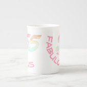 Tasse En Porcelaine Typographie de l'Aquarelle arc-en-ciel, 55e annive (Devant)