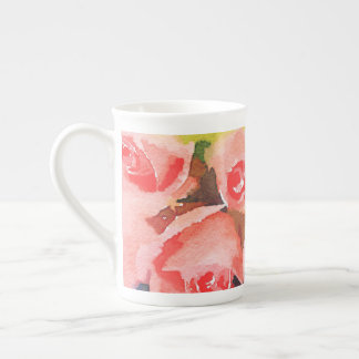 Tasse En Porcelaine Un Rose d'abricot bourre la Chine
