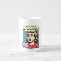 une dame a besoin de son café envoyer de l'aide à