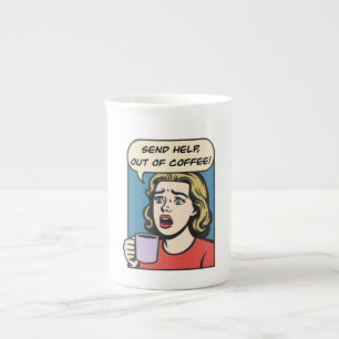 Tasse En Porcelaine une dame a besoin de son café envoyer de l'aide à