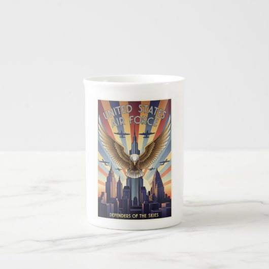 Tasse En Porcelaine USAF Art Deco (Devant)