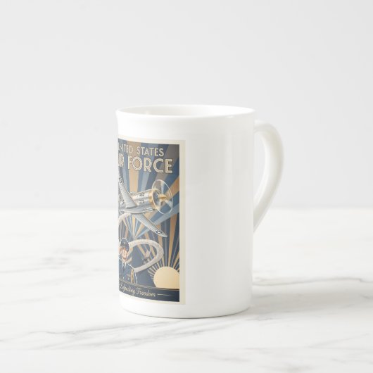 Tasse En Porcelaine USAF Art Deco (Devant droit)