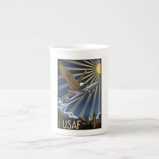 Tasse En Porcelaine USAF Art Deco (Devant)