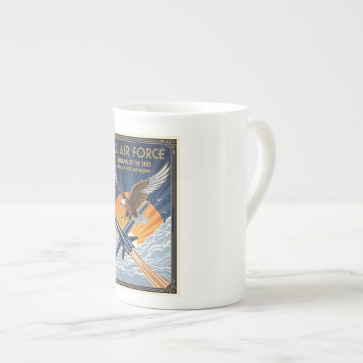 Tasse En Porcelaine USAF Art Deco (Devant droit)
