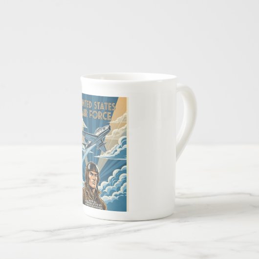 Tasse En Porcelaine USAF Art Deco (Devant droit)