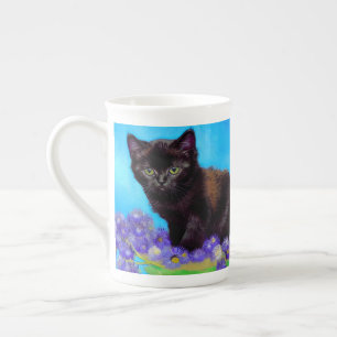 Tasse En Porcelaine Van Gogh Chat et fleurs