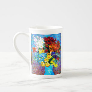 Tasse En Porcelaine Van Gogh Flowers dans un Vase Bleu