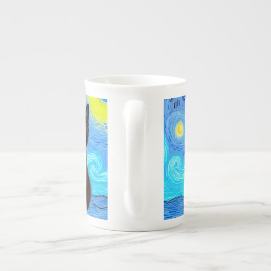 Tasse En Porcelaine Van Gogh Starry Night Black Cat (Dos)
