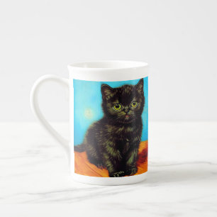 Tasse En Porcelaine Van Gogh Style Pouting Kitten