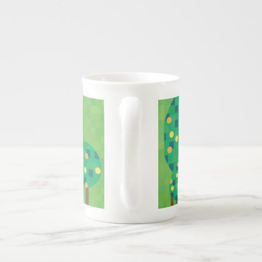 Tasse En Porcelaine verger d'agrumes vert et or (Dos)