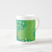 Tasse En Porcelaine verger d'agrumes vert et or (Devant droit)