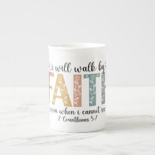 Tasse En Porcelaine verset de foi chrétienne inspirant