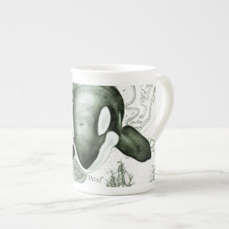 Tasse En Porcelaine Vert de carte d'orque