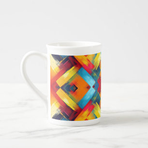 Tasse En Porcelaine Vibes vintages Dans Les Couleurs : Formes Géométri