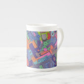 Tasse En Porcelaine "Ville en ruines" Art Abstrait (Devant droit)