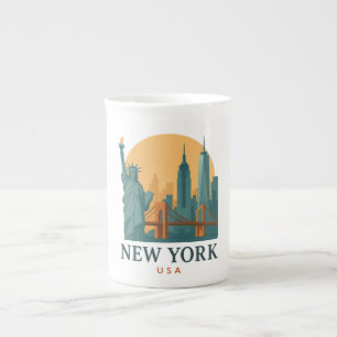 Tasse En Porcelaine Vintage New York City – Voyage Minimaliste