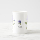 Tasse En Porcelaine Violets Février Fleur de naissance (Devant)