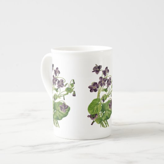 Tasse En Porcelaine Violette violette, bourdon de Chine (Devant gauche)