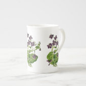 Tasse En Porcelaine Violette violette, bourdon de Chine (Devant droit)