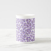Tasse En Porcelaine Violettes violettes Motif sur blanc (Devant)