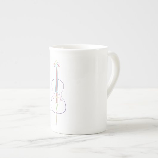 Tasse En Porcelaine Violoncelle coloré (Devant droit)