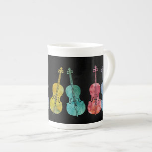 Tasse En Porcelaine Violoncelles multicolores