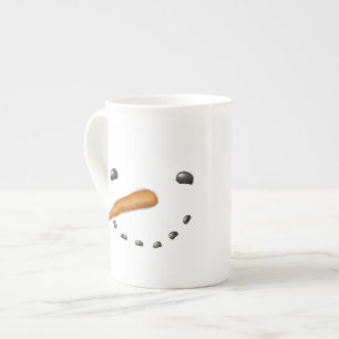 TASSE EN PORCELAINE VISAGE DE BONHOMME DE NEIGE