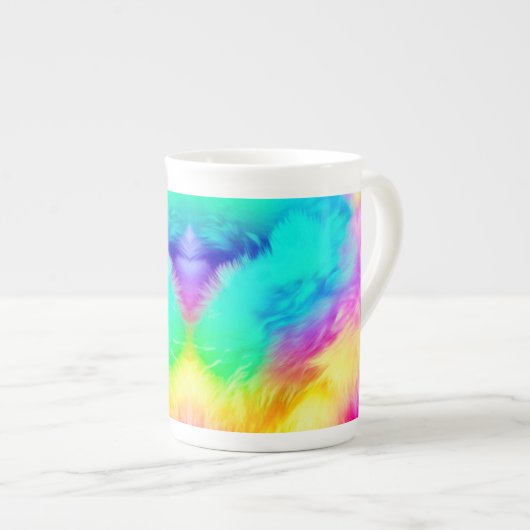 Tasse En Porcelaine Vivid Rainbow Fluffy Fur Texture-75201 (Devant droit)