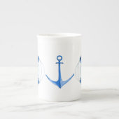Tasse En Porcelaine Voilier Away Life Ring et Ancre Lifesaver (Devant)