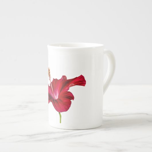 Tasse En Porcelaine Vue latérale de l'Hibiscus rouge (Devant droit)