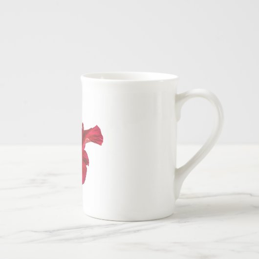 Tasse En Porcelaine Vue latérale de l'Hibiscus rouge (Droite)