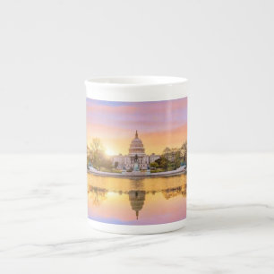 Tasse En Porcelaine Washington DC US Capitol Building Reflet du Couche