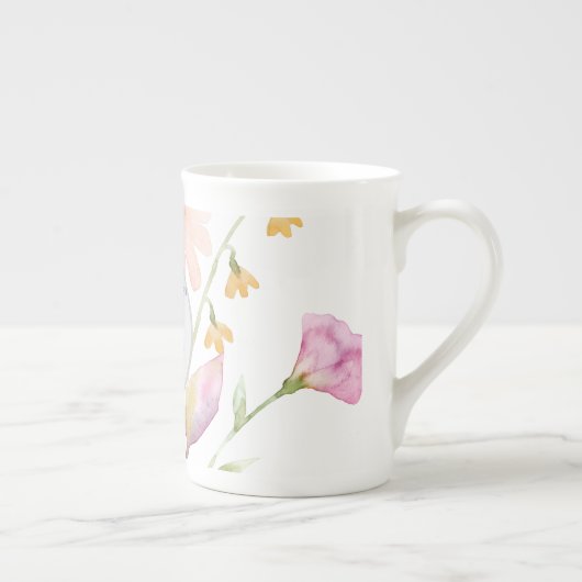 Tasse En Porcelaine watercolor flower editable (Droite)