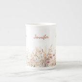 Tasse En Porcelaine Wildflowers beige pink name (Devant)
