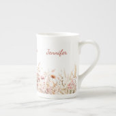 Tasse En Porcelaine Wildflowers beige pink name (Droite)