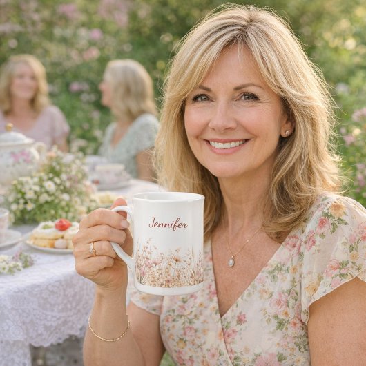 Tasse En Porcelaine Wildflowers beige pink name