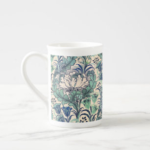 Tasse En Porcelaine William Morris Vert Crème Turquoise Motif Floral