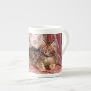 Tasse En Porcelaine Wilson Hepple : Chaton Brown sur un fauteuil