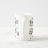 Tasse En Porcelaine Winter Cottage Snowfall Pattern (Dos)