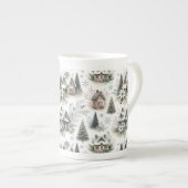 Tasse En Porcelaine Winter Cottage Snowfall Pattern (Devant droit)